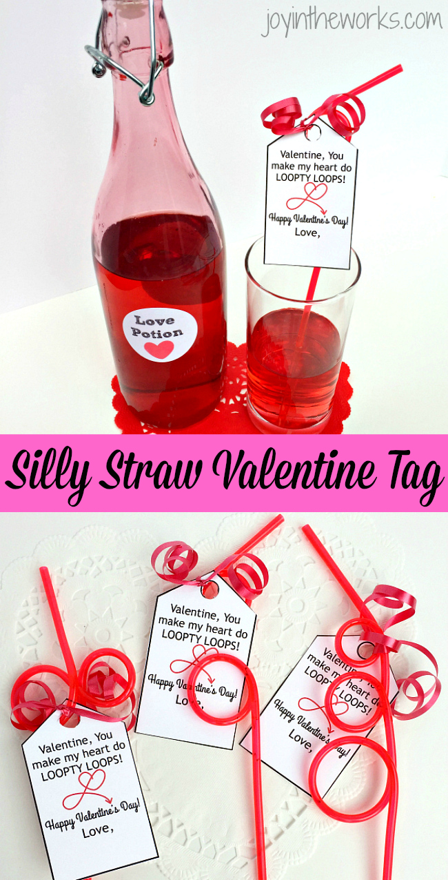 Free Printable Silly Straw Valentine Tag Joy In The Works