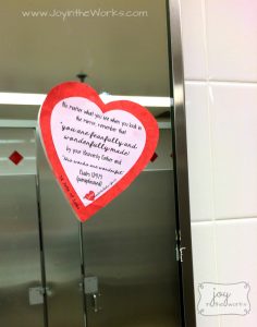 Valentine Hearts on Mirror Note You are Wonderfully Made