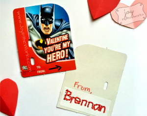 Batman Valentine with Traceable Name Sticker