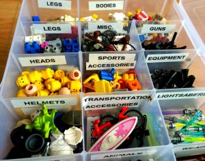 Divide Up Lego Minifigure Parts in a tray for easy and creative building