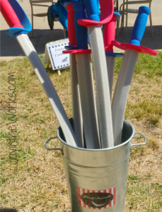 Foam Pirate Swords as a pirate pool party activity and a party favor