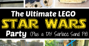 The Ultimate Star Wars (and Lego Star Wars) Party Guide- includes games like light saber battles on a balance beam and swinging over a Sarlacc sand pit. Plus a Hoth cake, food ideas, decoration and favor ideas!