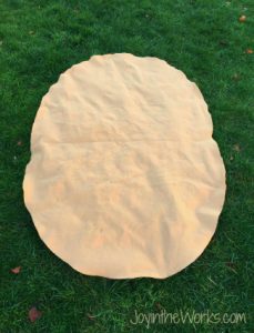 Start by cutting out a large brown oval for your Star Wars Sarlaac Sand Pit