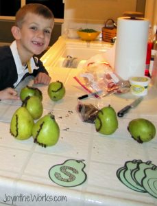 In Progress pear clove monogram placecards and a toddler write on version