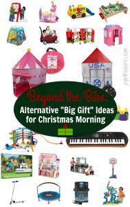 Beyond the bike: Alternative big gift ideas for Christmas mornings. What does Santa bring when the kids already have a bike? Check out these creative (and budget friendly) gift ideas that would are guarenteed to be on Santa's list for your kids!