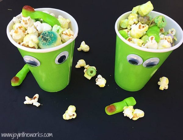 Zombie Snack Mix with Popcorn - Joy in the Works