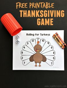 Rolling for Turkeys: A Printable Thanksgiving Game - Joy in the Works