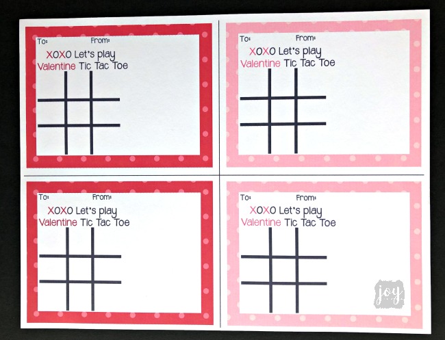 2 Printable Versions Of Tic Tac Toe Valentine Cards Joy In The Works