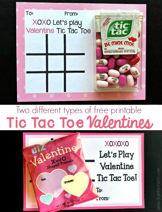 2 Printable Versions Of Tic Tac Toe Valentine Cards Joy In The Works